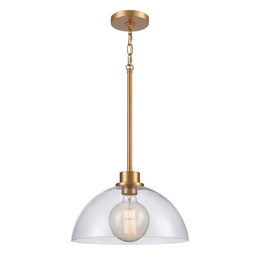 Atlas Lighting Julian 14'' Wide 1Lt Pendant, Brushed Gold/Clear