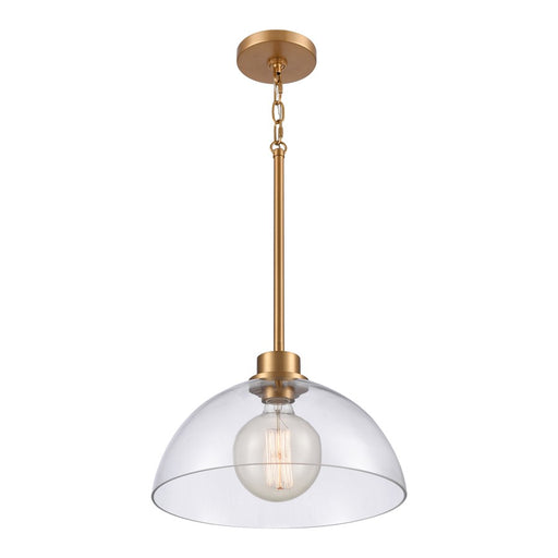 Atlas Lighting Julian 14'' Wide 1Lt Pendant, Brushed Gold/Clear