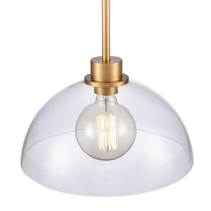 Atlas Lighting Julian 14'' Wide 1Lt Pendant, Brushed Gold/Clear