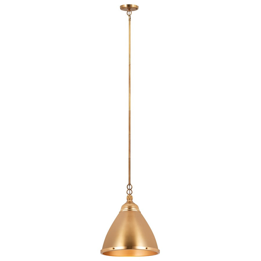 Atlas Lighting Katelyn 15'' Wide 1Lt Pendant, Satin Brass