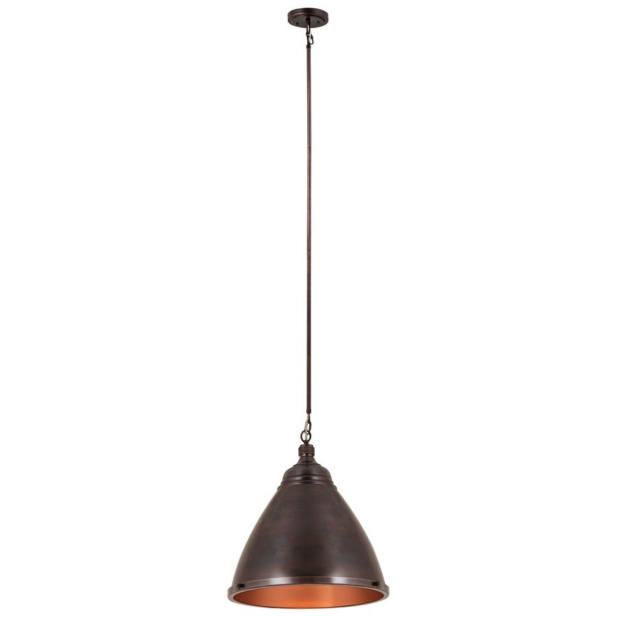 Atlas Lighting Katelyn 15'' Wide 1Lt Pendant, Dark Bronze
