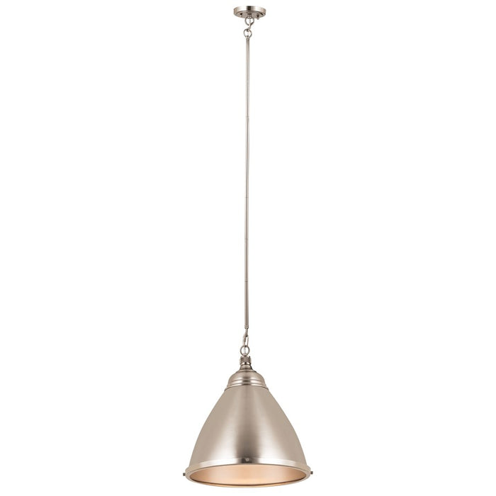 Atlas Lighting Katelyn 15'' Wide 1Lt Pendant, Brushed Steel/Silver