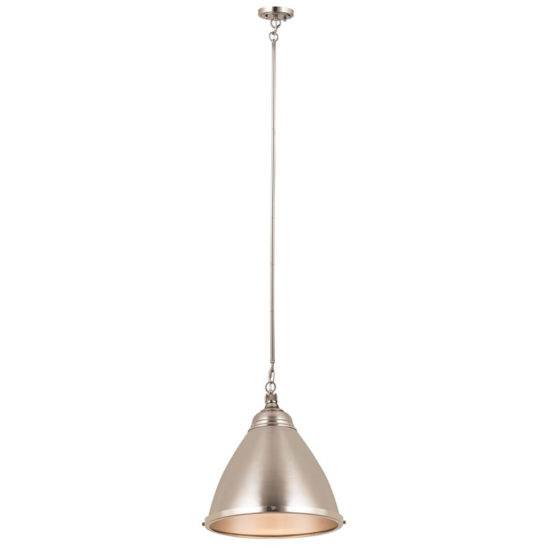 Atlas Lighting Katelyn 15in 1-Light Pendant | Transitional Brushed Steel Metal | Kitchen Island & Dining Room | 15 x 15 x 16 in | Model CL11787-SV