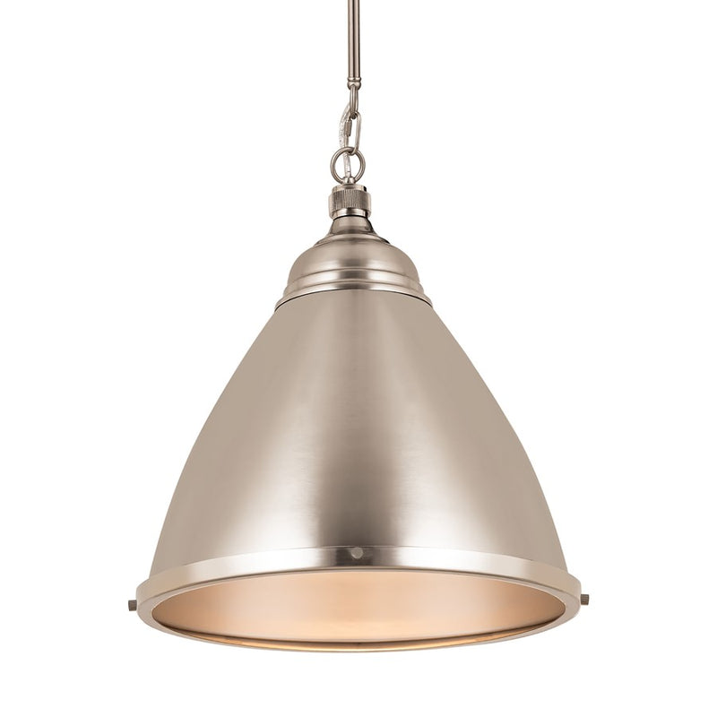 Atlas Lighting Katelyn 15in 1-Light Pendant | Transitional Brushed Steel Metal | Kitchen Island & Dining Room | 15 x 15 x 16 in | Model CL11787-SV