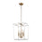 Atlas Lighting Kingdom 14'' Wide 4Lt Pendant, Aged Brass/White