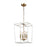 Atlas Lighting Kingdom 14'' Wide 4Lt Pendant, Aged Brass/White