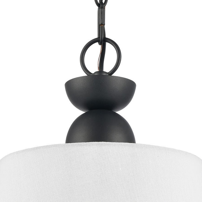 Atlas Lighting Kistler 12'' Wide 1Lt Pendant, Charcoal/White