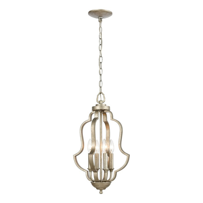 Atlas Lighting Lanesboro 12'' Wide 4Lt Pendant, Dusted Silver