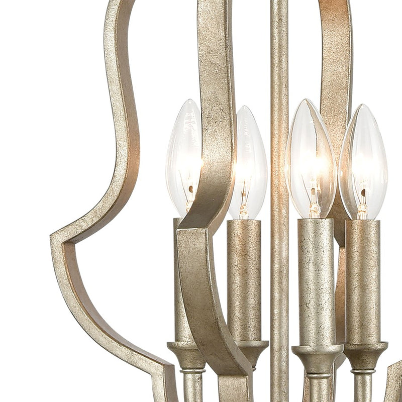 Atlas Lighting Lanesboro 12in 4-Light Pendant | Traditional Dusted Silver Metal | Kitchen Island & Dining Room | 12 x 12 x 21 in | Model CL11790-SV