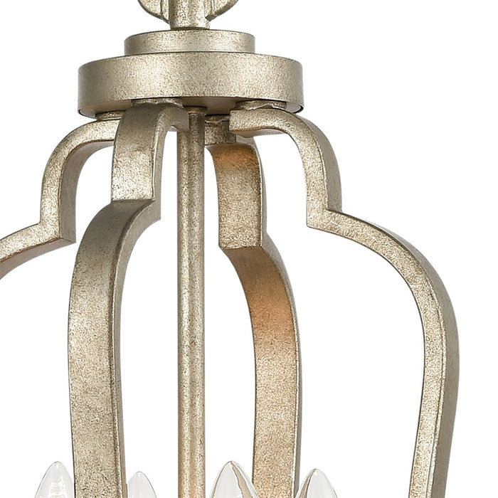 Atlas Lighting Lanesboro 12'' Wide 4Lt Pendant, Dusted Silver