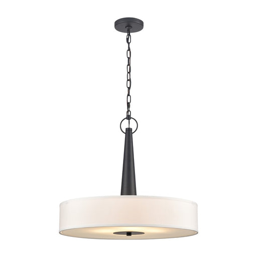Atlas Lighting Leo 22'' Wide 4Lt Pendant, Matte Black/White