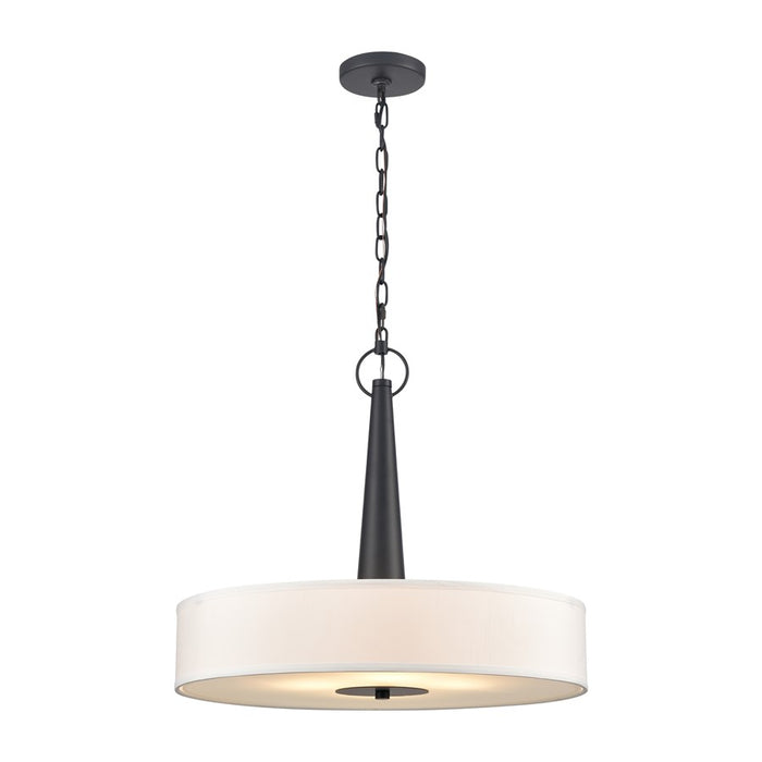 Atlas Lighting Leo 22'' Wide 4Lt Pendant, Matte Black/White