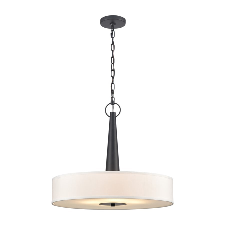 Atlas Lighting Leo 22'' Wide 4Lt Pendant, Matte Black/White