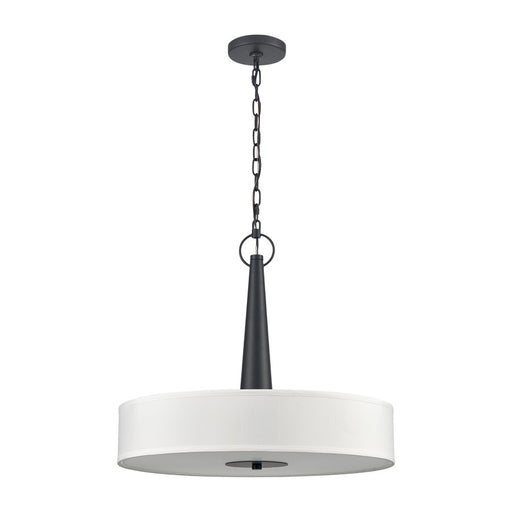 Atlas Lighting Leo 22'' Wide 4Lt Pendant, Matte Black/White