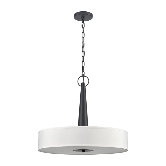 Atlas Lighting Leo 22'' Wide 4Lt Pendant, Matte Black/White