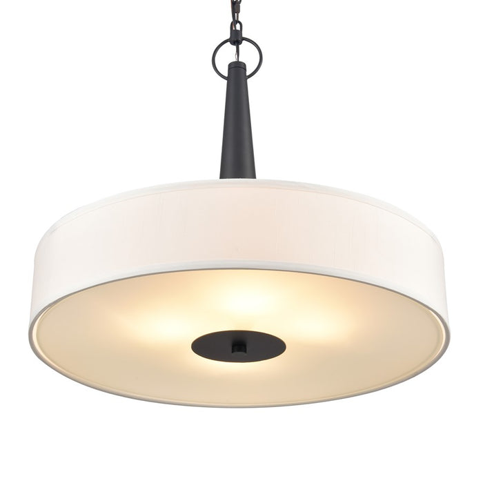 Atlas Lighting Leo 22'' Wide 4Lt Pendant, Matte Black/White