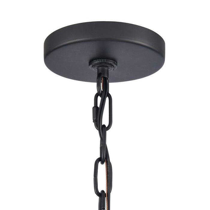 Atlas Lighting Leo 22'' Wide 4Lt Pendant, Matte Black/White