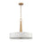 Atlas Lighting Leo 22'' Wide 4Lt Pendant, Brushed Gold/White