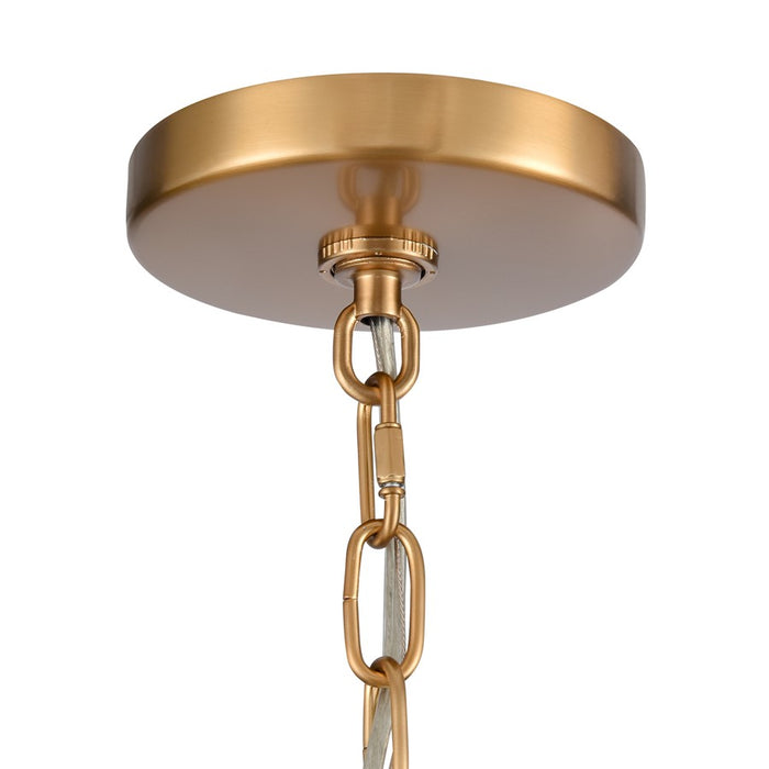 Atlas Lighting Leo 22'' Wide 4Lt Pendant, Brushed Gold/White
