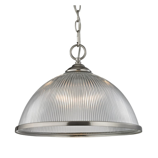 Atlas Lighting Liberty Park 15'' Wide 1Lt Pendant, Nickel/Clear