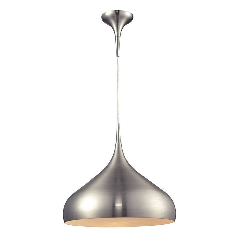 Atlas Lighting Lindsey 17in 1-Light Pendant | Satin Nickel and Nickel Glass | Kitchen Island & Dining Room | 17 x 17 x 16 in | Model CL11793-NK