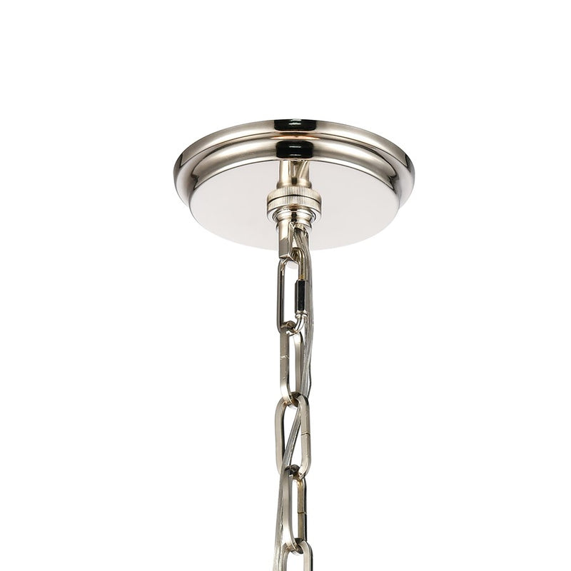 Atlas Lighting Marin 10.5'' Wide 1Lt Pendant, Polished Nickel/Brown