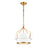 Atlas Lighting Marin 14'' Wide 1Lt Pendant, Satin Brass/White