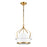 Atlas Lighting Marin 14'' Wide 1Lt Pendant, Satin Brass/White