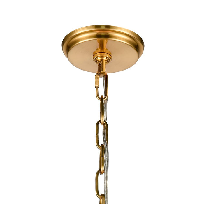 Atlas Lighting Marin 14'' Wide 1Lt Pendant, Satin Brass/White