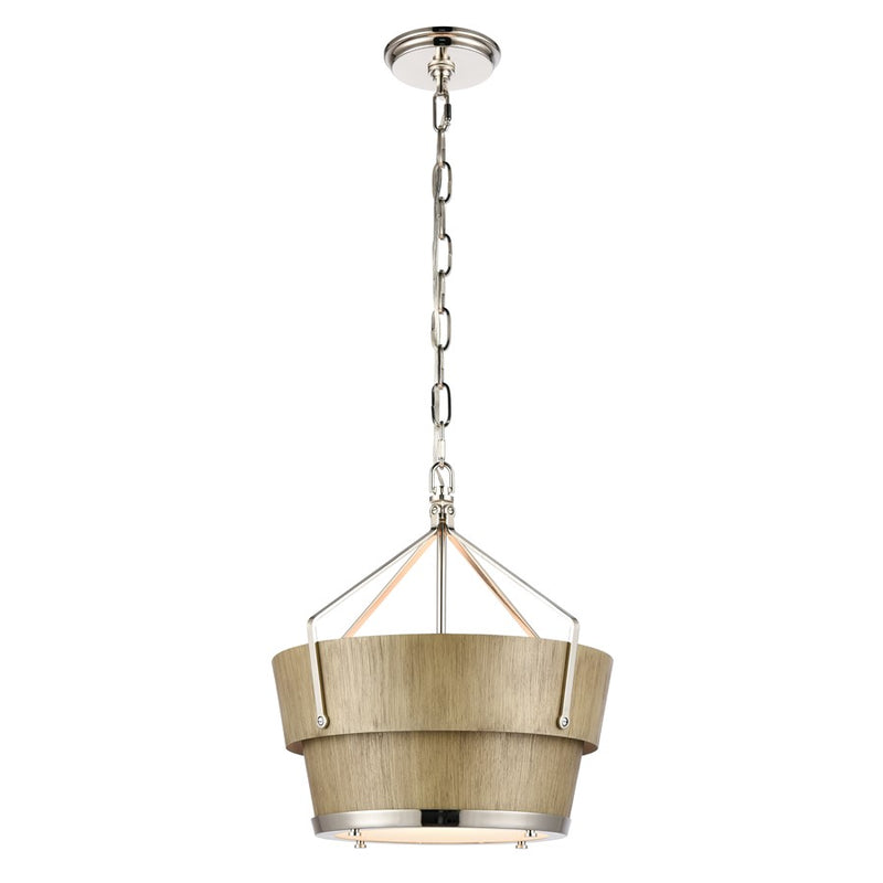 Atlas Lighting Marin 14'' Wide 1Lt Pendant, Corkwood/Brown