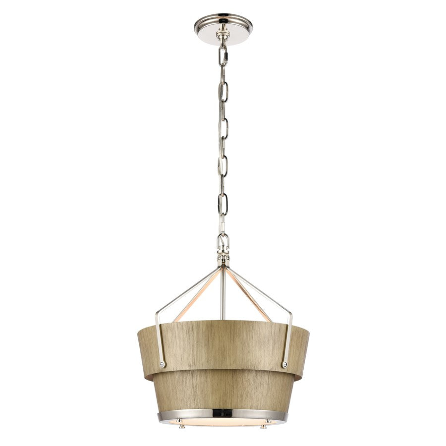 Atlas Lighting Marin 14'' Wide 1Lt Pendant, Corkwood/Brown