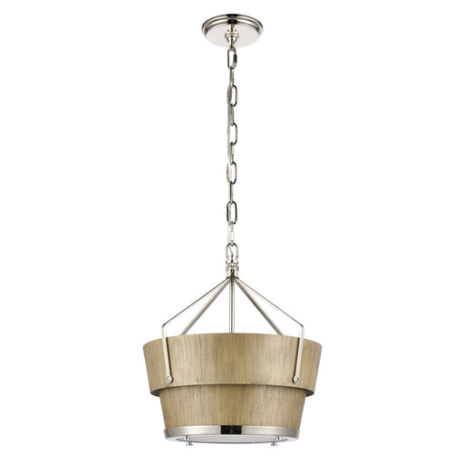 Atlas Lighting Marin 14'' Wide 1Lt Pendant, Corkwood/Brown