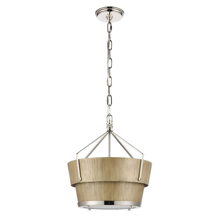 Atlas Lighting Marin 14'' Wide 1Lt Pendant, Corkwood/Brown