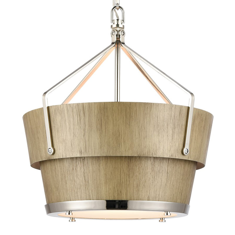 Atlas Lighting Marin 14'' Wide 1Lt Pendant, Corkwood/Brown
