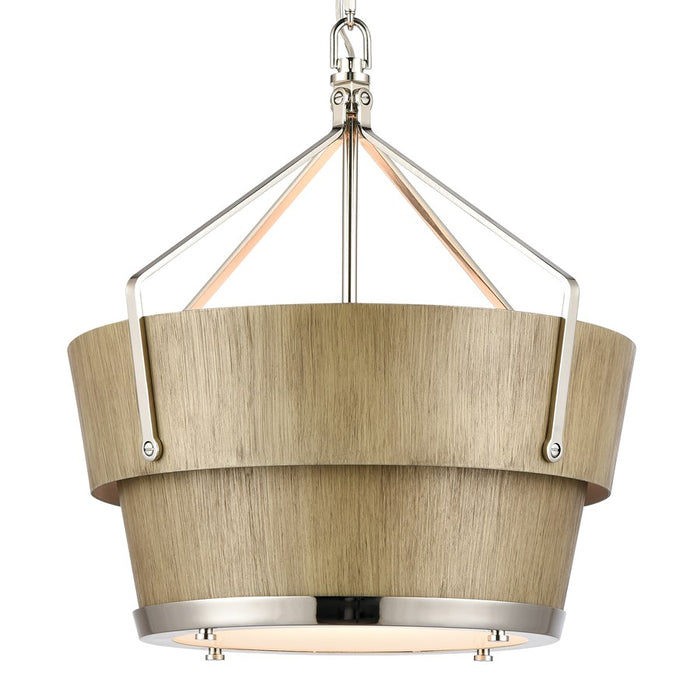 Atlas Lighting Marin 14'' Wide 1Lt Pendant, Corkwood/Brown