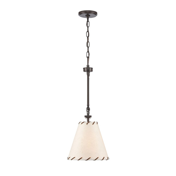 Atlas Lighting Marion 9''W 1Lt Pendant, Oil Rubbed Bronze/Natural