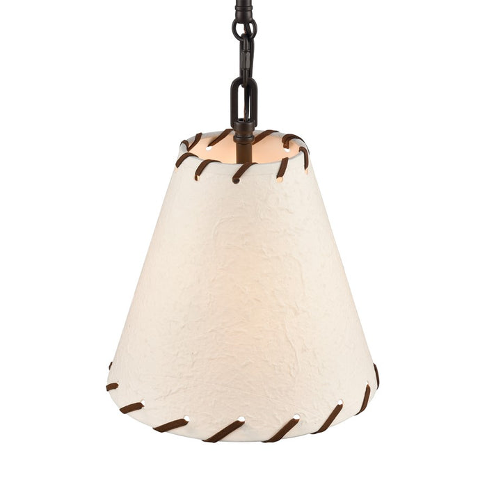 Atlas Lighting Marion 9''W 1Lt Pendant, Oil Rubbed Bronze/Natural