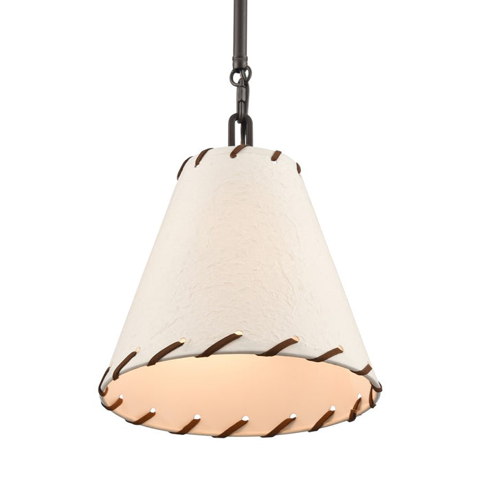 Atlas Lighting Marion 9''W 1Lt Pendant, Oil Rubbed Bronze/Natural