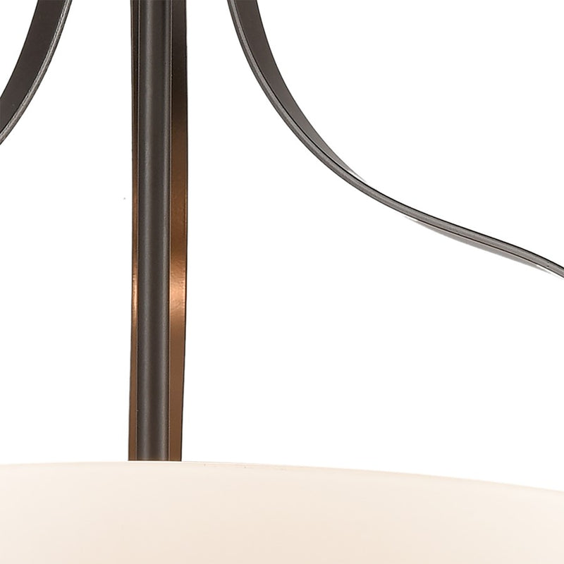 Atlas Lighting Market Square 18in 3-Light Pendant | Transitional Oil Rubbed Bronze and White Frosted Glass | Kitchen Island | Model CL11797-BZ