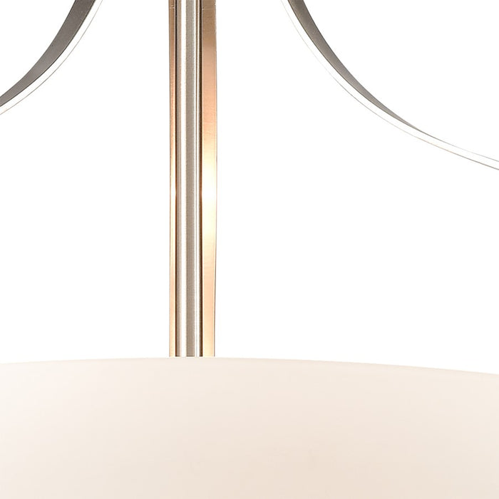 Atlas Lighting Market Square 18'' Wide 3Lt Pendant, Nickel/White