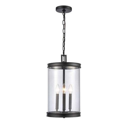 Atlas Lighting Mendoza 10.25'' Wide 3Lt Pendant, Matte Black/Clear