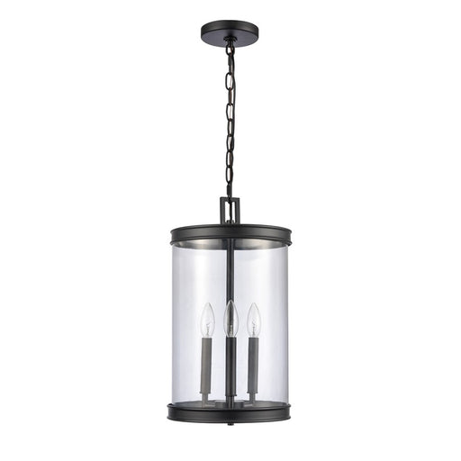 Atlas Lighting Mendoza 10.25'' Wide 3Lt Pendant, Matte Black/Clear