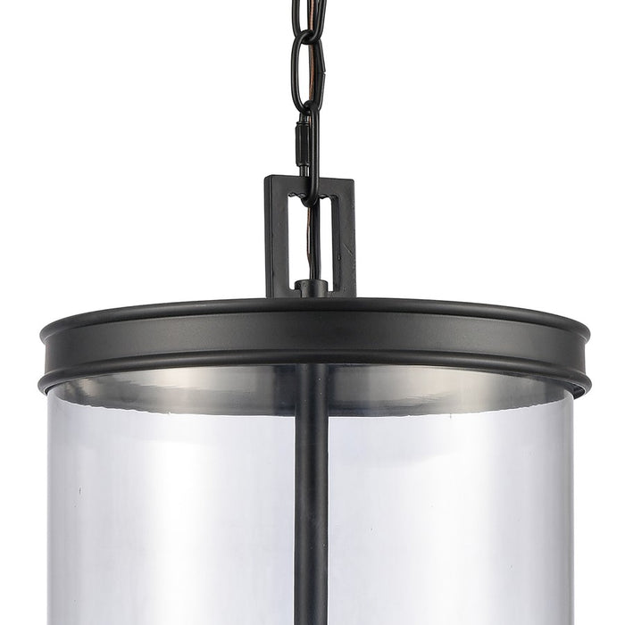 Atlas Lighting Mendoza 10.25'' Wide 3Lt Pendant, Matte Black/Clear