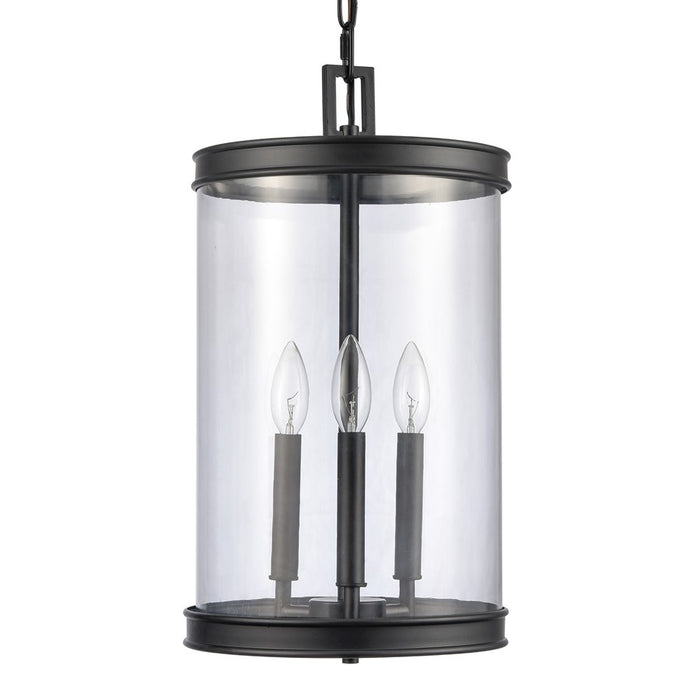 Atlas Lighting Mendoza 10.25'' Wide 3Lt Pendant, Matte Black/Clear