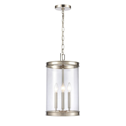 Atlas Lighting Mendoza 10.25'' Wide 3Lt Pendant, Nickel/Clear