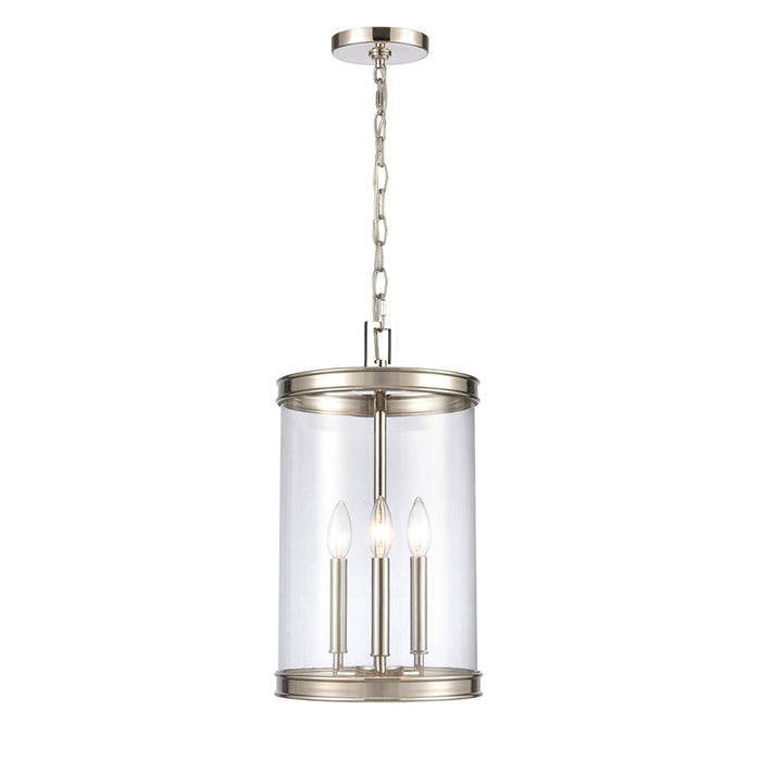 Atlas Lighting Mendoza 10.25'' Wide 3Lt Pendant, Nickel/Clear