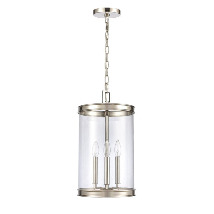 Atlas Lighting Mendoza 10.25'' Wide 3Lt Pendant, Nickel/Clear