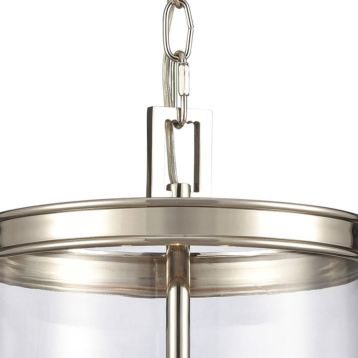 Atlas Lighting Mendoza 10.25'' Wide 3Lt Pendant, Nickel/Clear