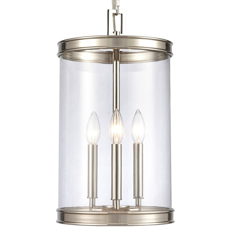 Atlas Lighting Mendoza 10.25'' Wide 3Lt Pendant, Nickel/Clear