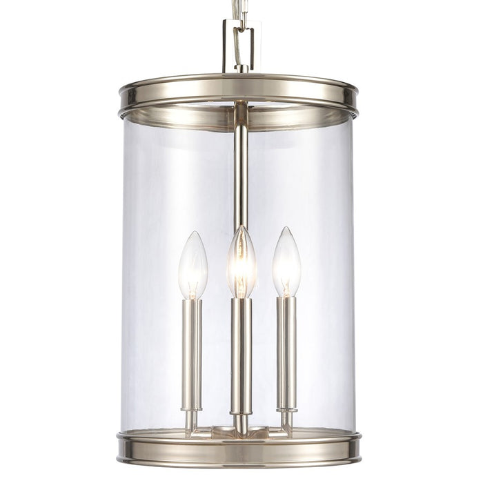 Atlas Lighting Mendoza 10.25'' Wide 3Lt Pendant, Nickel/Clear